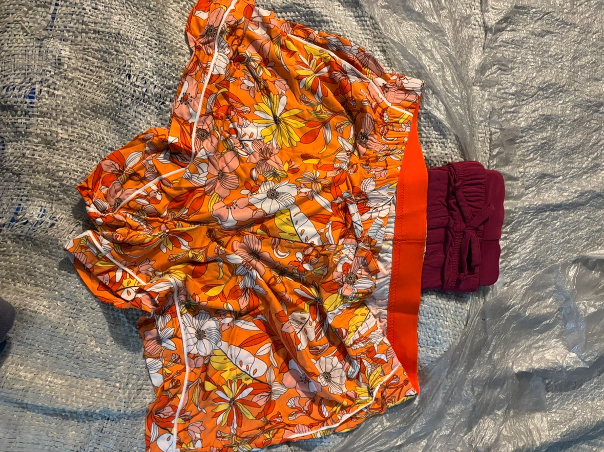 NWOT Room Service Pajama Shorts XL/TG Orange Floral
