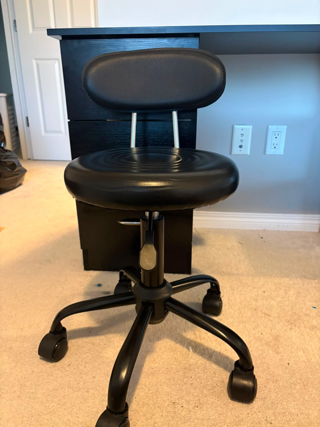 Black Desk with Drawers and Shelving - photo 2