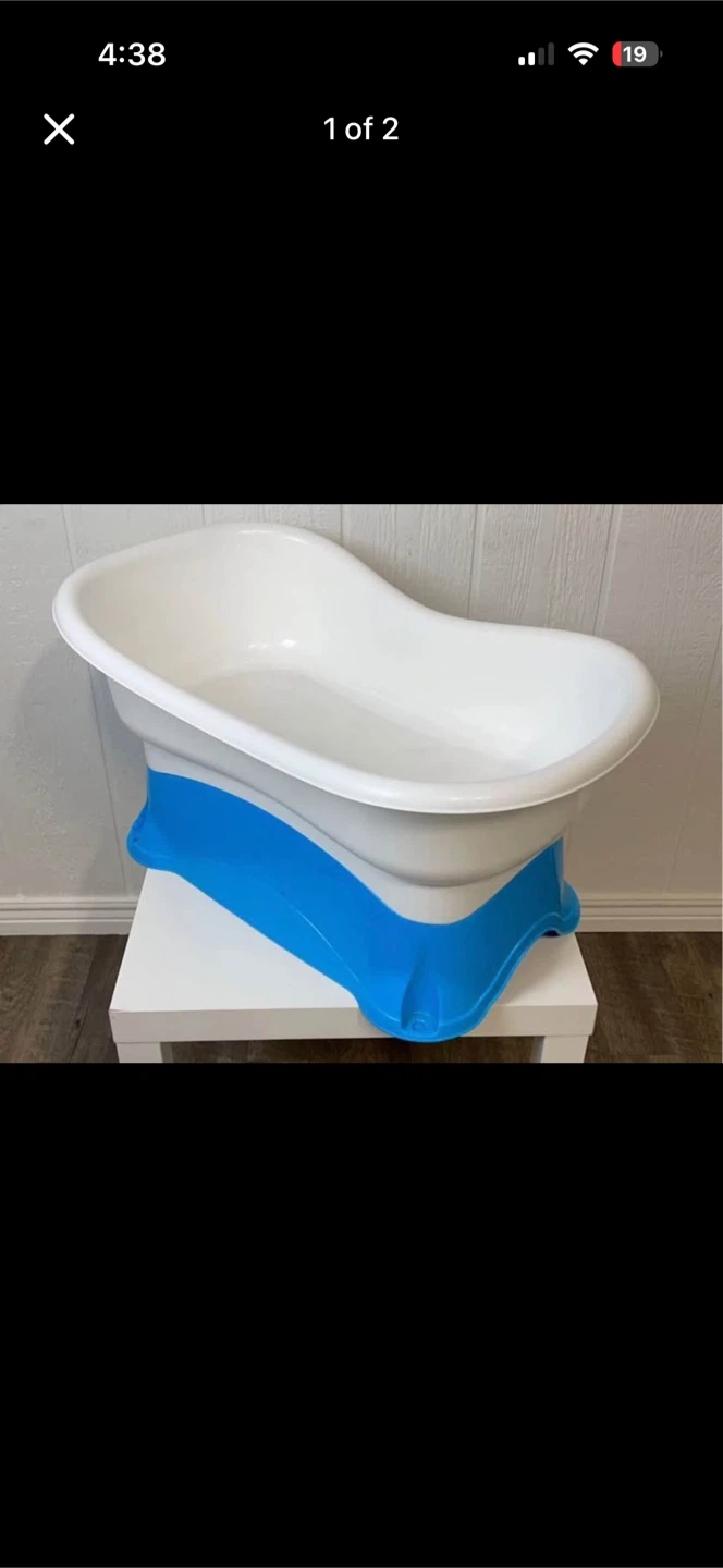 White and Blue Baby Bathtub