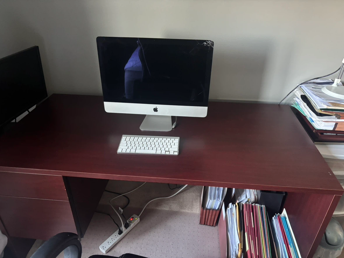 Ebern Designs Desk 60" x 24" Red Finish
