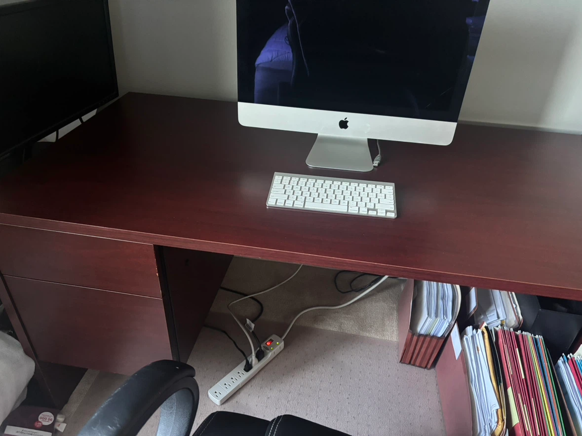 Ebern Designs Desk 60" x 24" Red Finish - photo 4