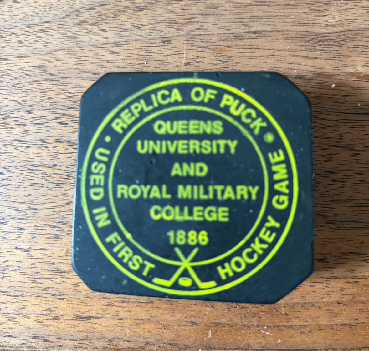 Queens University & Royal Military College Replica Hockey Puck - photo 2