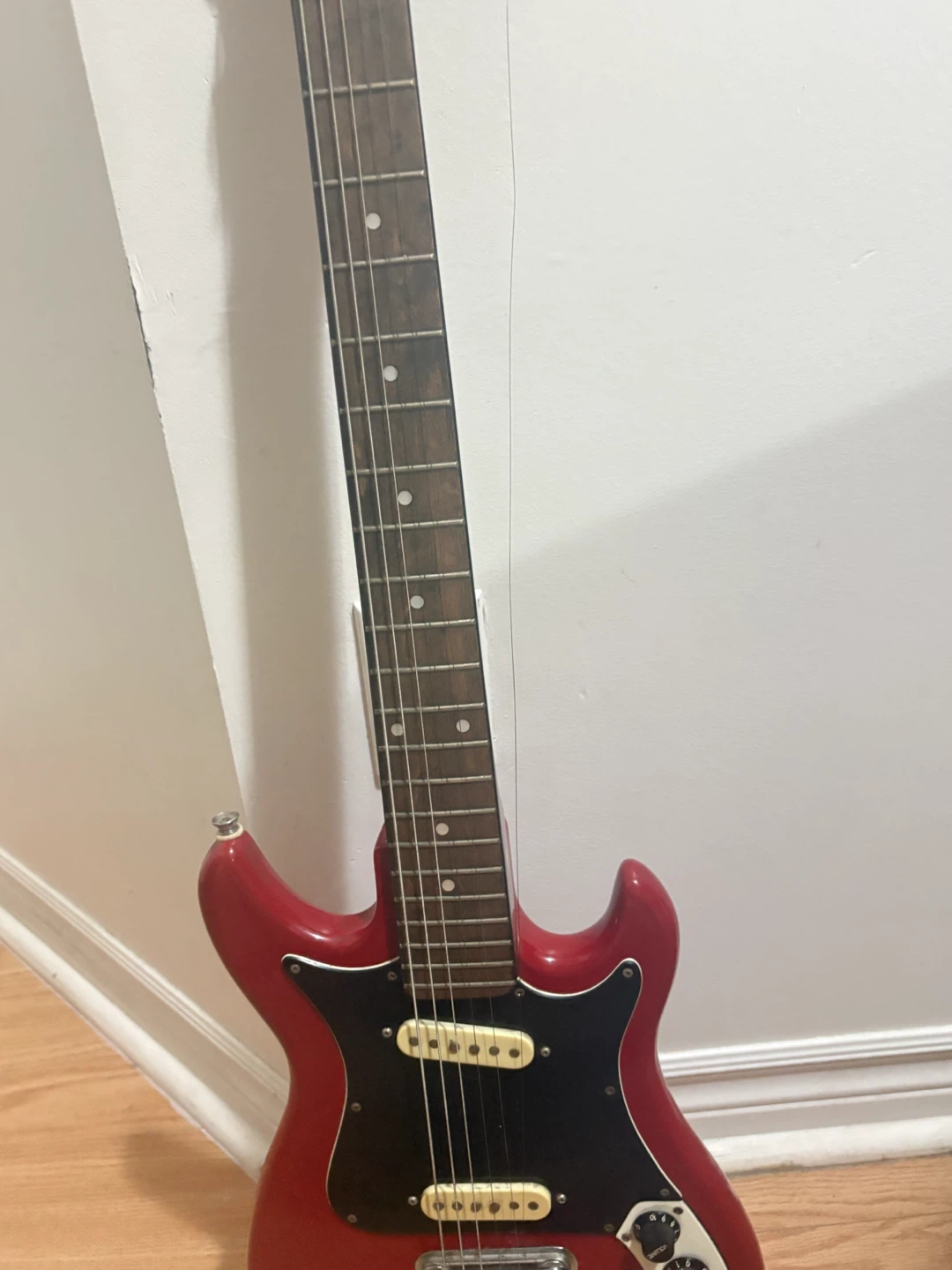 Red Electric Guitar with Cable