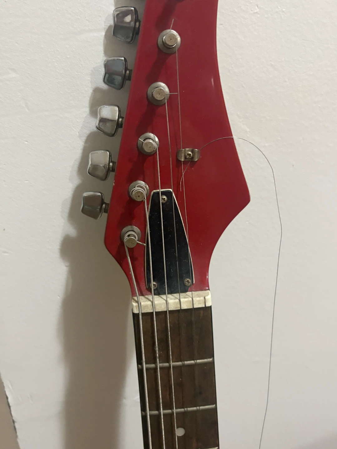 Red Electric Guitar with Cable - photo 3