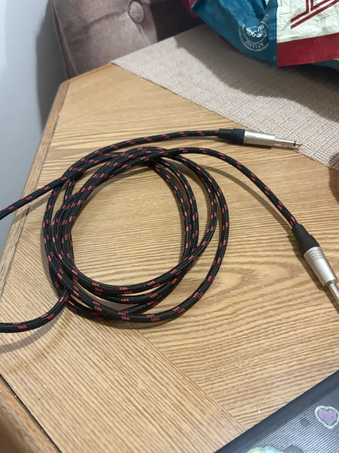 Red Electric Guitar with Cable - photo 5