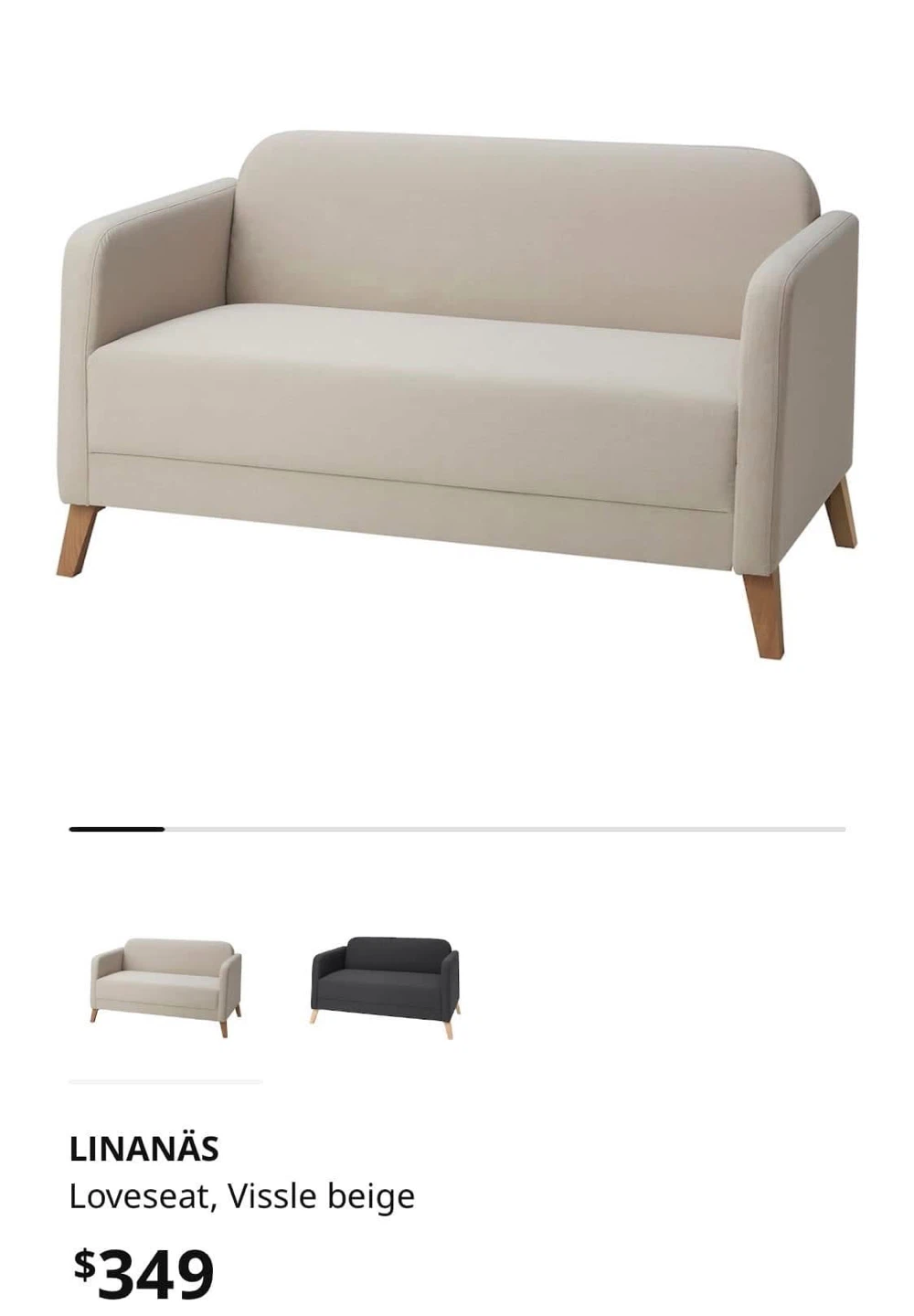 IKEA LINANÄS Loveseat, Vissle beige - photo 3