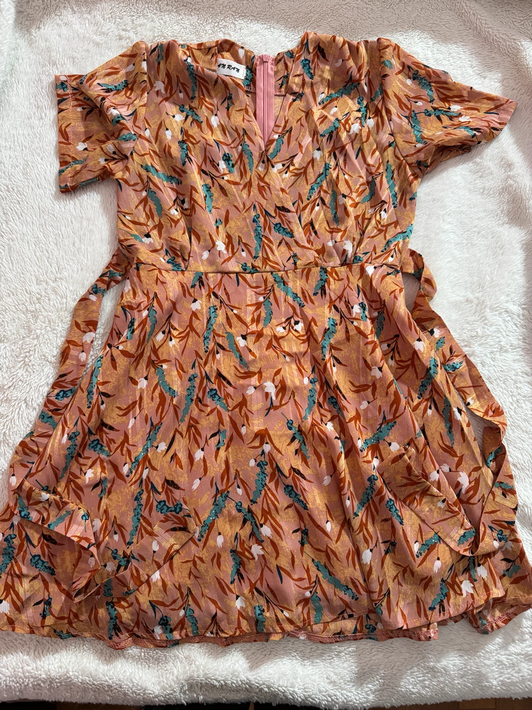 AN RAN Floral Wrap Dress - Size Medium