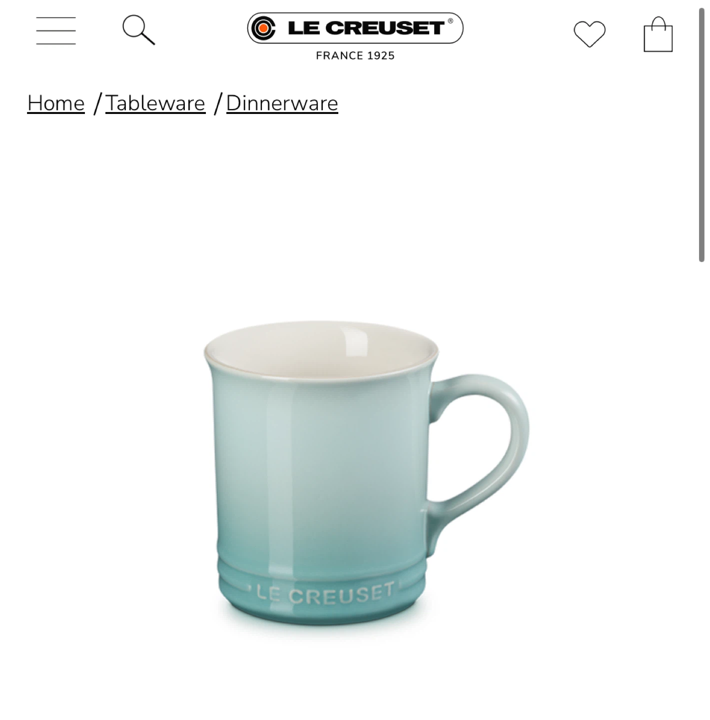 Le Creuset Mug - Sage (Brand New)