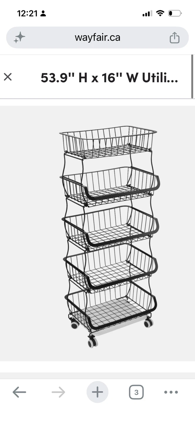 POPLARBOX 5-Tier Rolling Storage Cart - photo 2