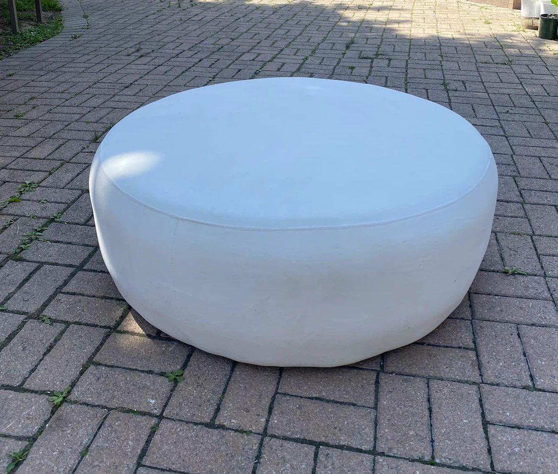 Huge 40" Round Patio Footstool / Coffee Table / Extra Seating - photo 2