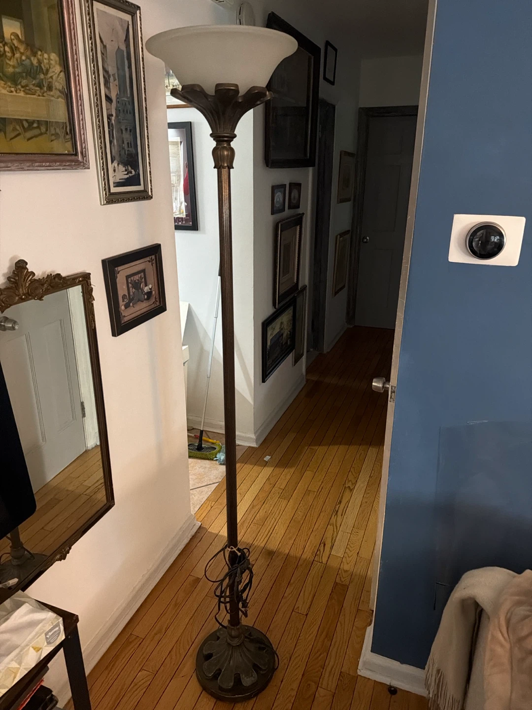 Vintage Macy’s Floor Lamp with Frosted Glass Shade
