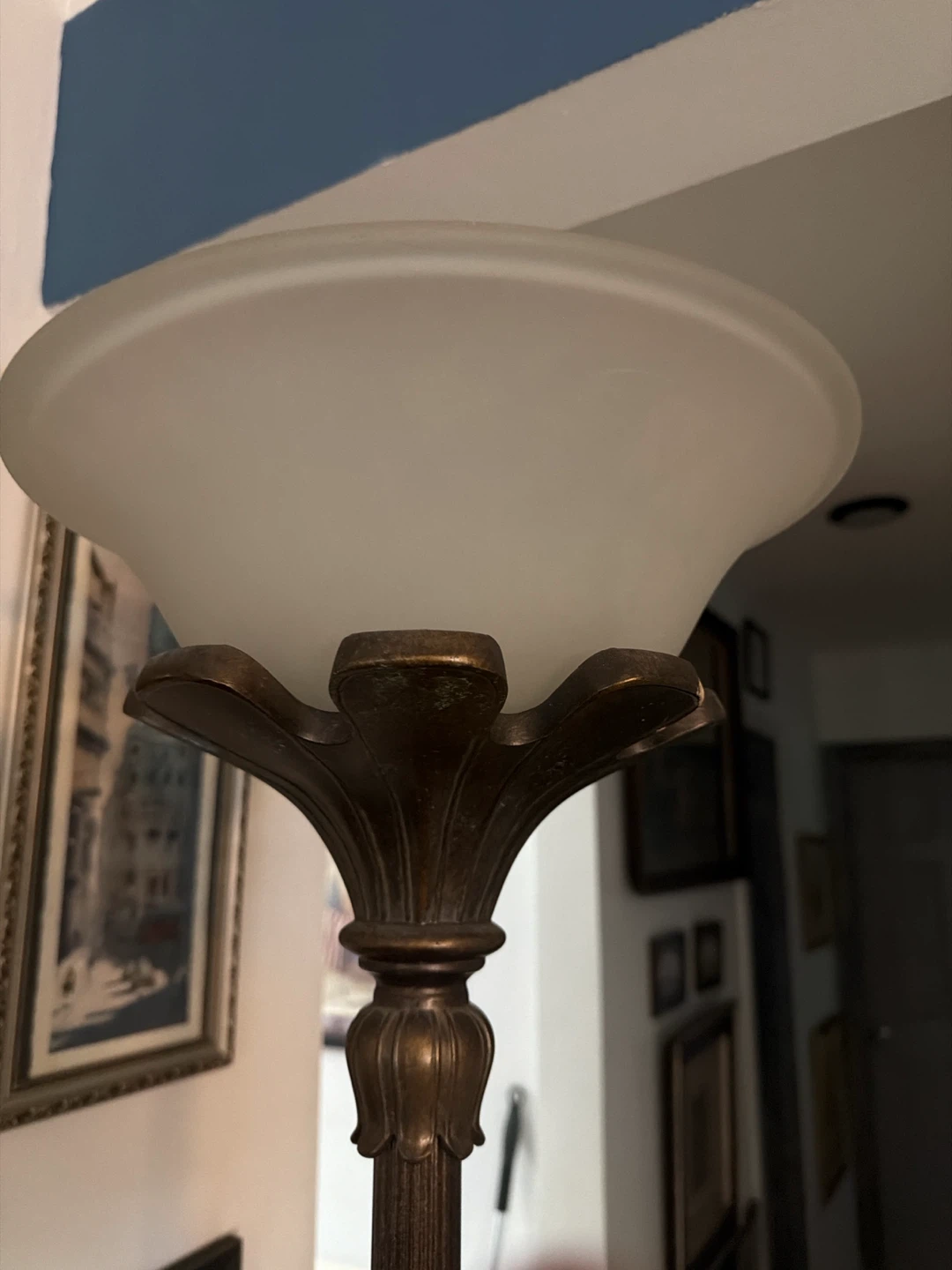 Vintage Macy’s Floor Lamp with Frosted Glass Shade - photo 3