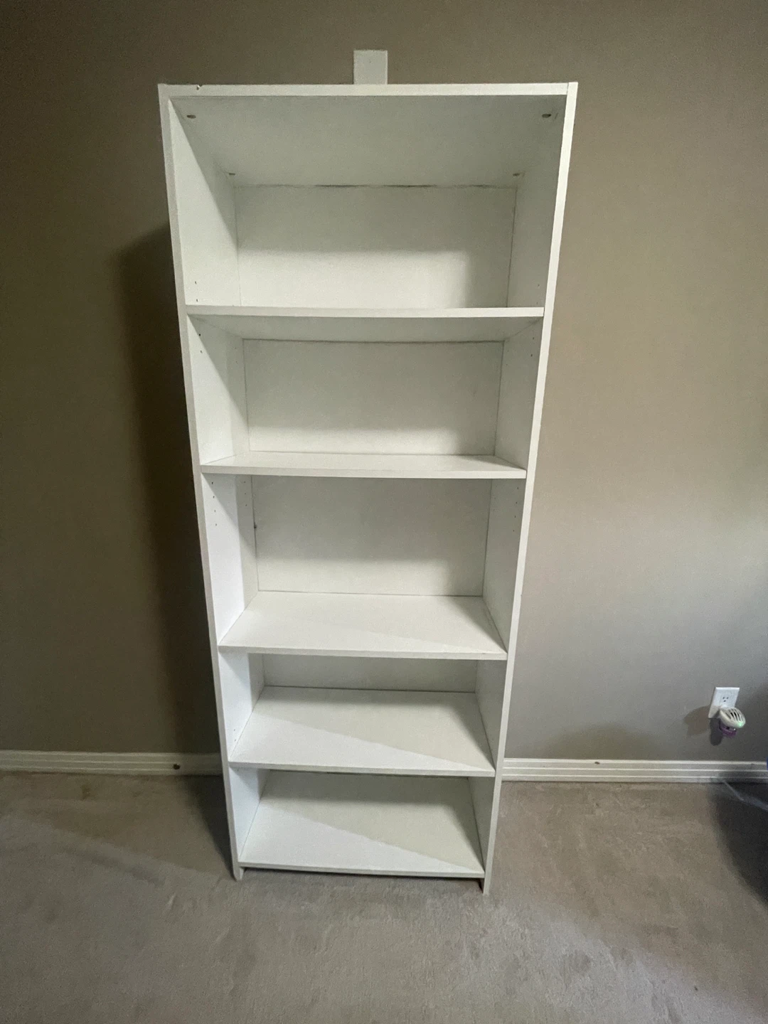 White 5-shelf bookshelf