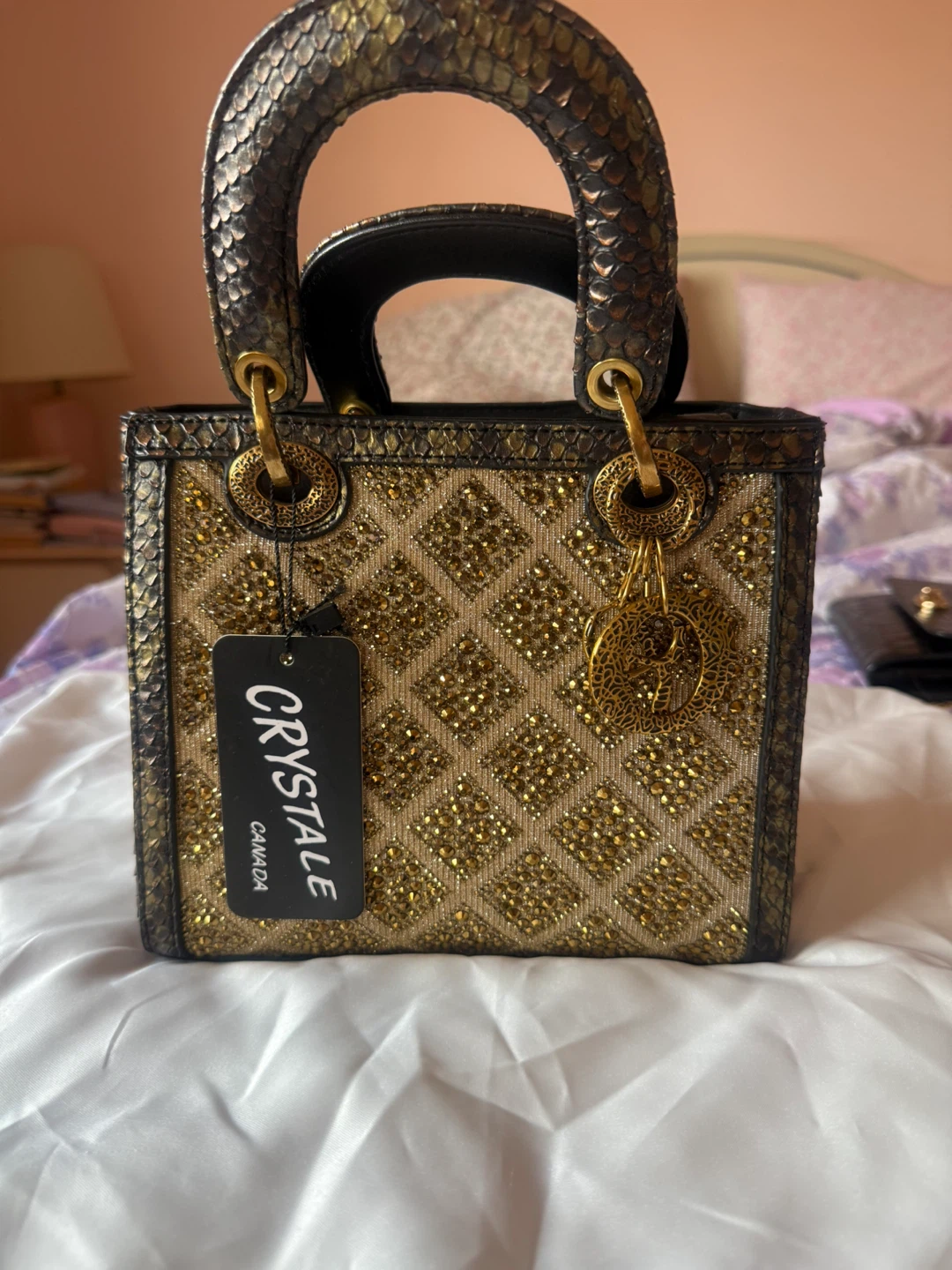 CRYSTALE CANADA Embellished Top Handle Bag