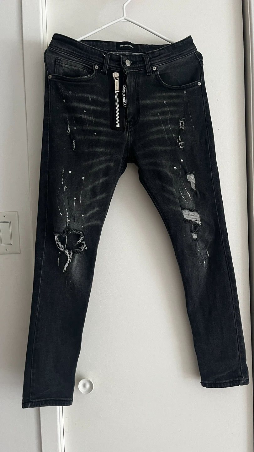 Jean DSQUARED2 Noir Destroyed – Coupe Slim
