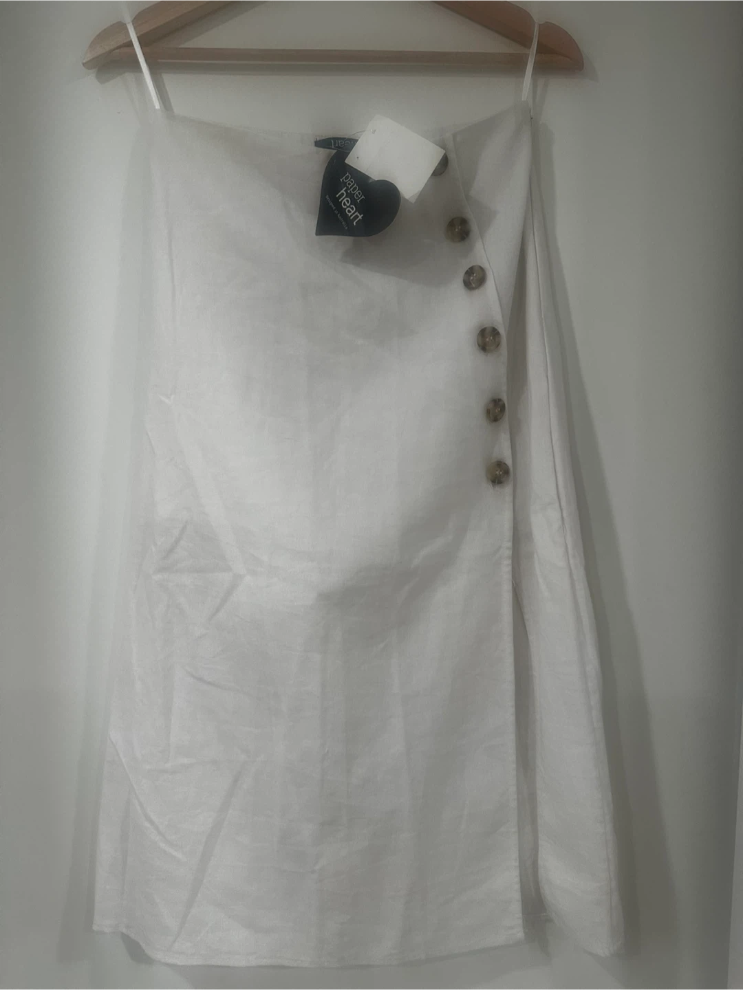 🤍 Paperheart White Linen Skirt with Side Slit — NWT - photo 2