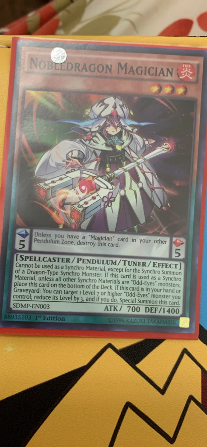 Yugioh Noble Dragon Magician Card SDMP-EN003