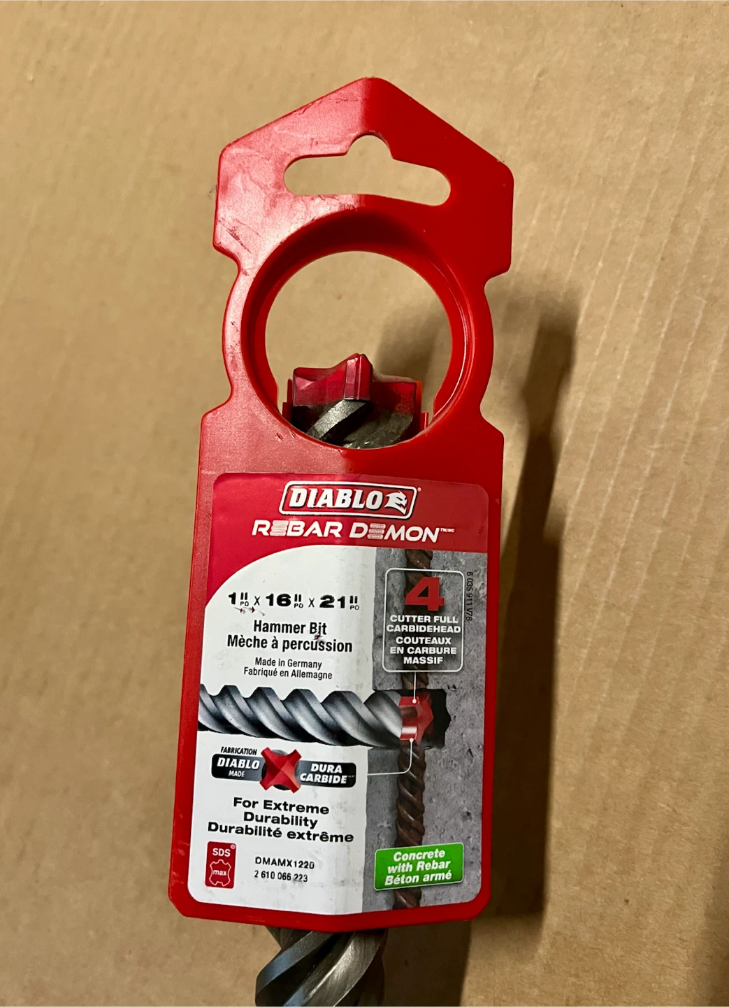 🇩🇪 NEW Diablo Rebar DEMON SDS-Plus Hammer Bit 1” x 16" x 21" - photo 2