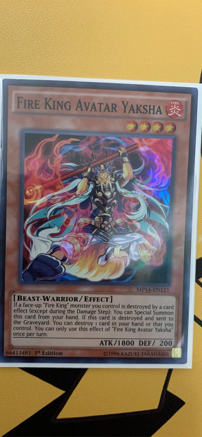 Yugioh fire King Avatar Yaksha Card