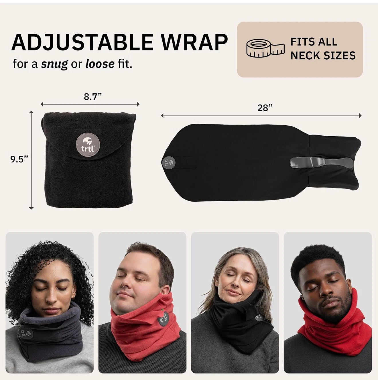 Trtl Adjustable Travel Pillow Wrap - Black - photo 2