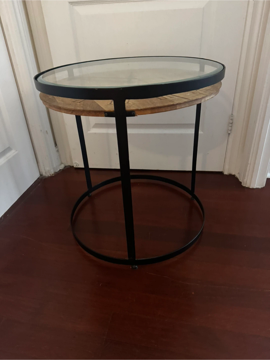Round Accent Table with Glass Top and Clock Face - photo 4