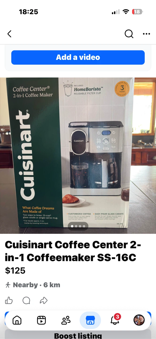 Cuisinart 2/1 coffee center