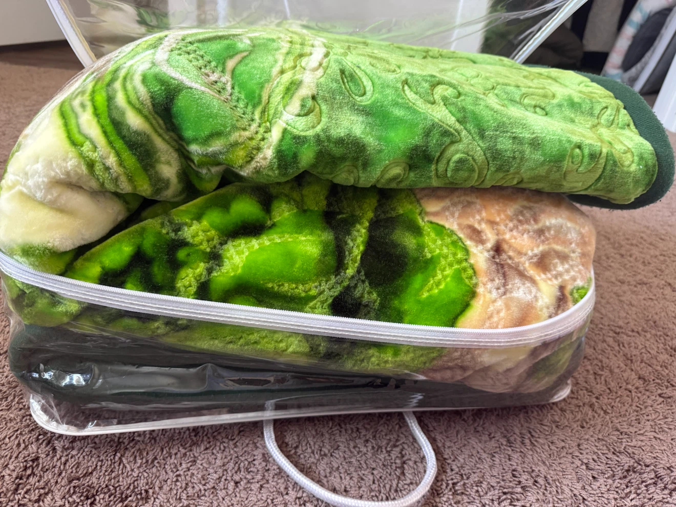 Thick & Large Green Floral Pattern Blanket - photo 2