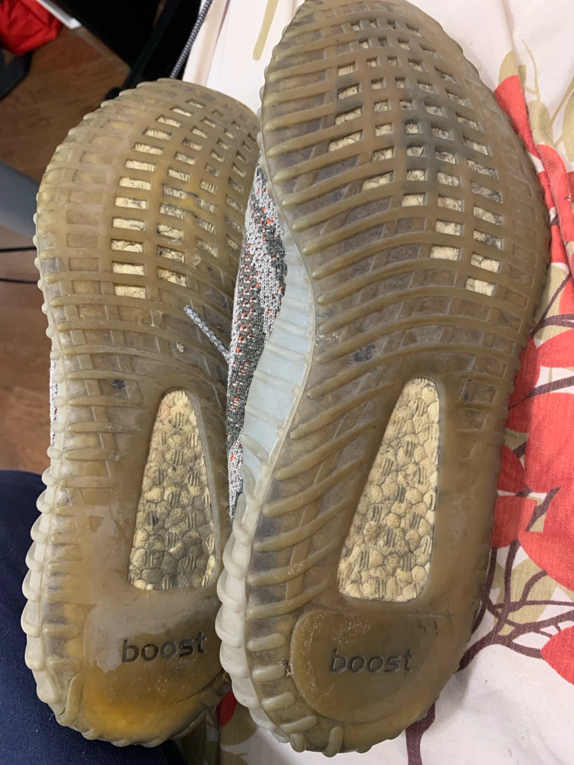 Adidas Yeezy Boost 350 V2 GW1929 Grey/Orange Size 10.5 - photo 3