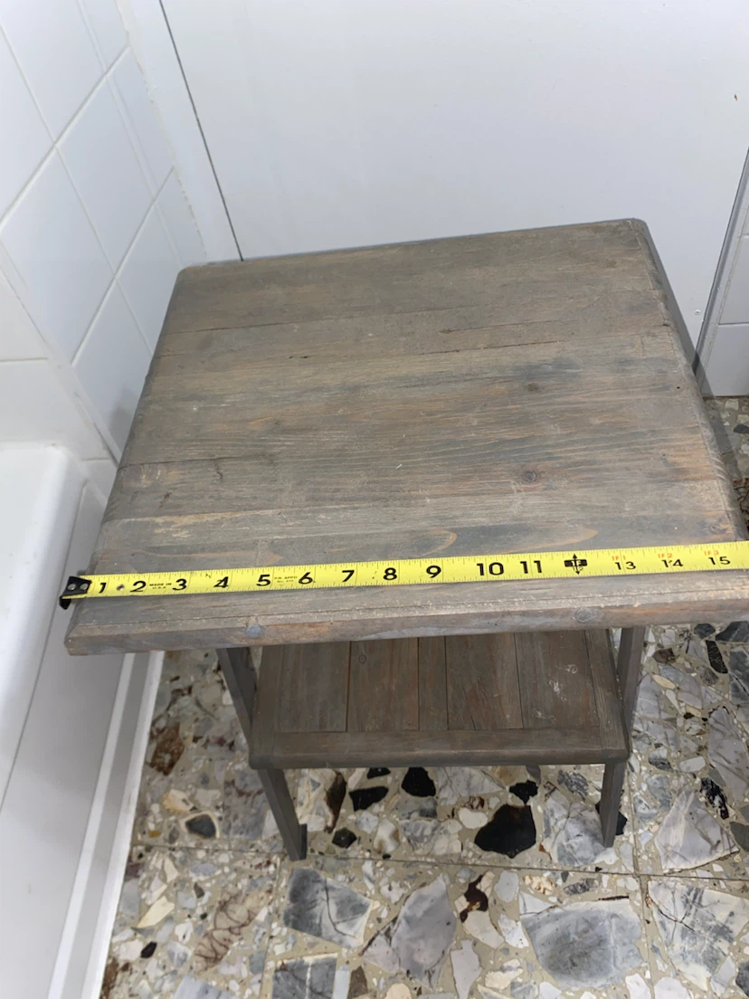 Wooden Side Table with Shelf - photo 2