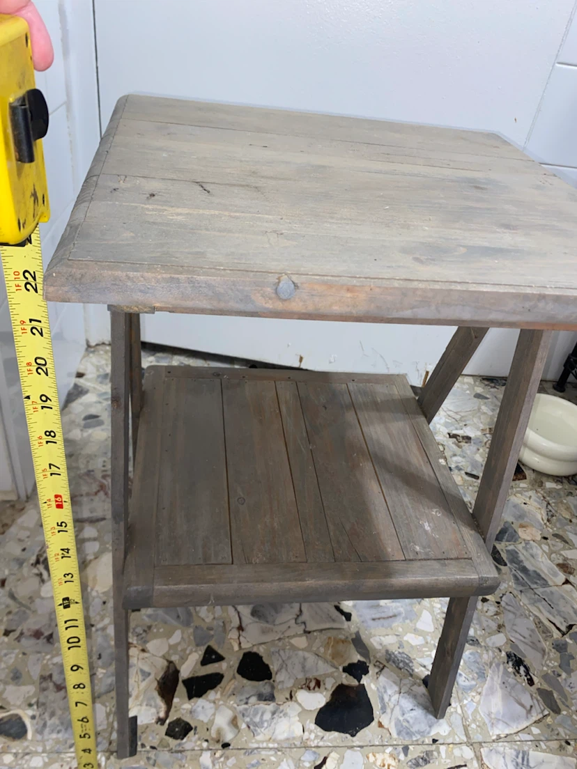 Wooden Side Table with Shelf - photo 4