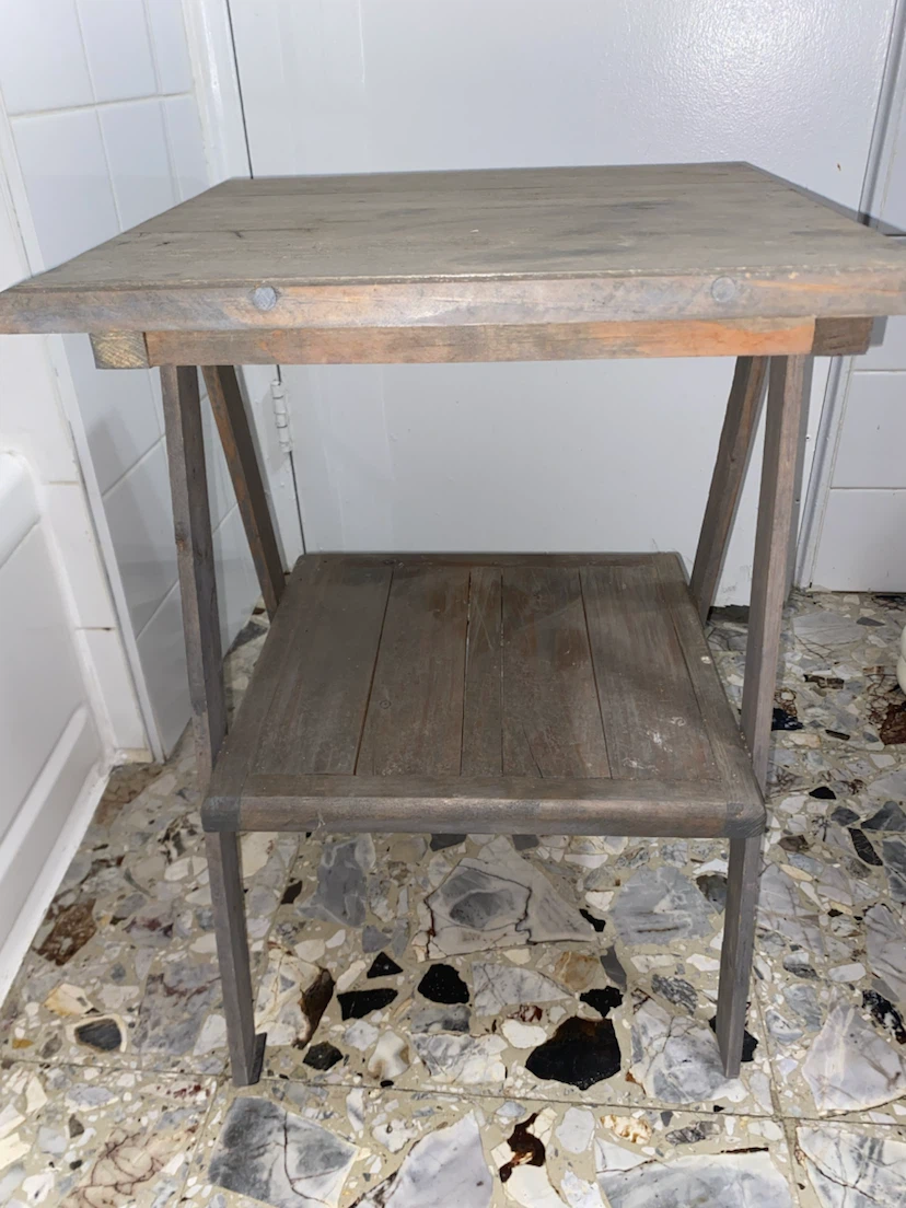 Wooden Side Table with Shelf - photo 5