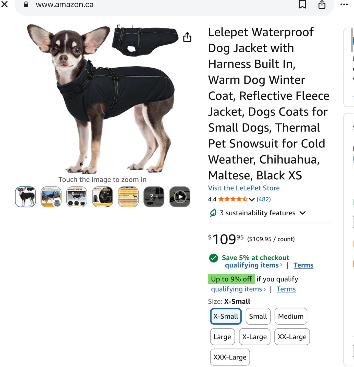 New XS Dog Winter Jacket with Harness - photo 2