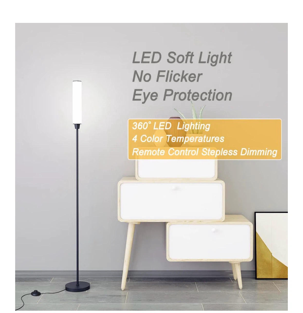 LED Floor Lamp with Remote Control - photo 3