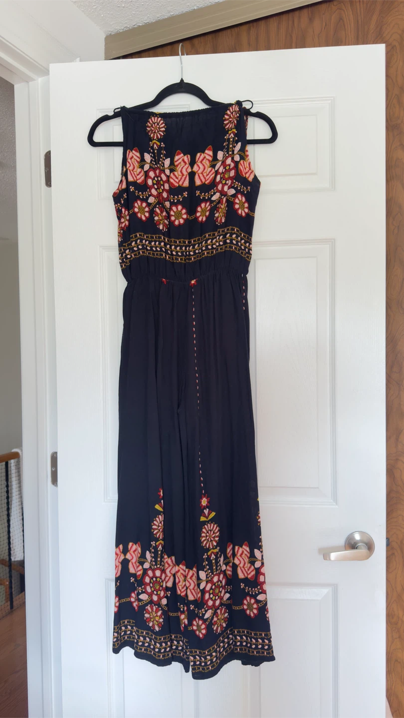 Black Floral Print Jumpsuit - photo 2