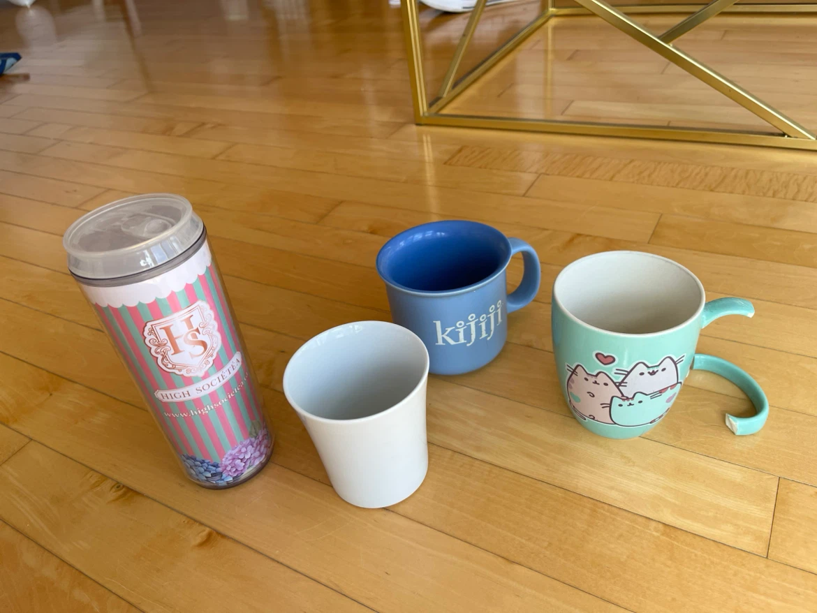 Collection of mugs and insulated tumbler