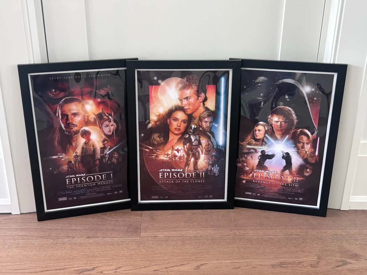 Star Wars Episode I, II, and III Framed Movie Posters