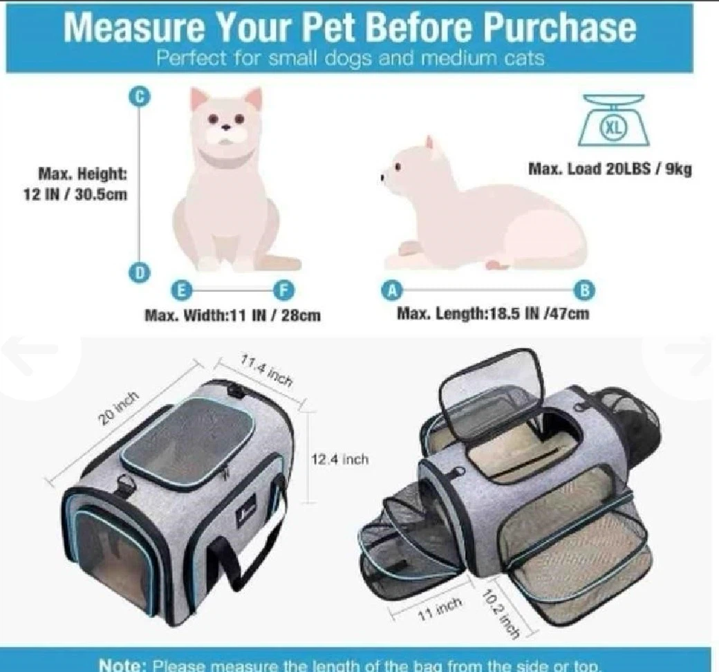 New Siivton Pet Carrier Airline Approved, 4 Sides - photo 2