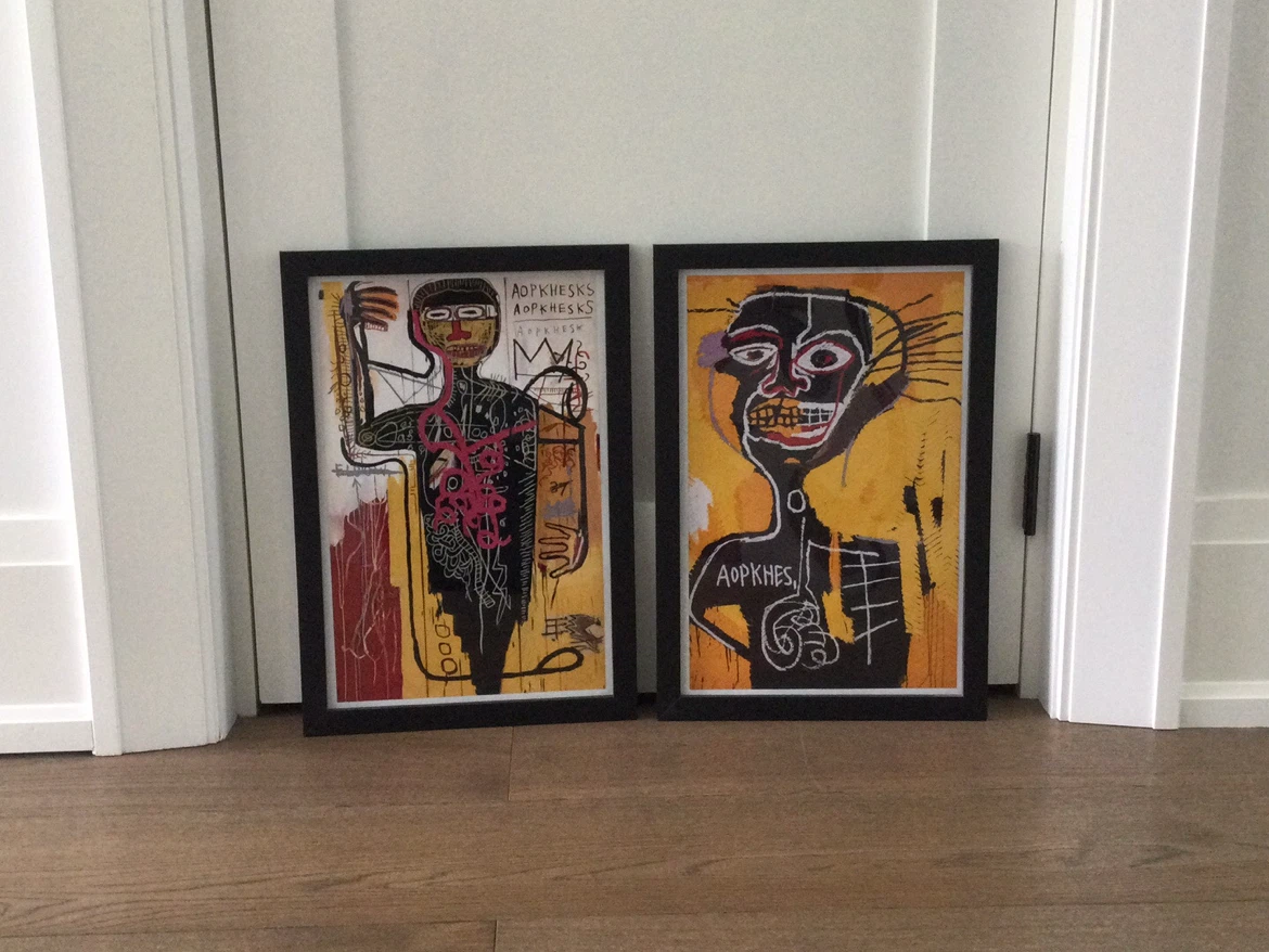 Basquiat Inspired Art Framed Posters