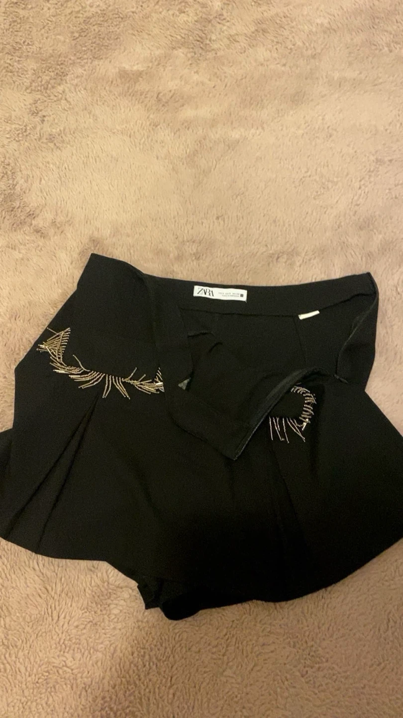 ZARA Black Beaded Skort - photo 2