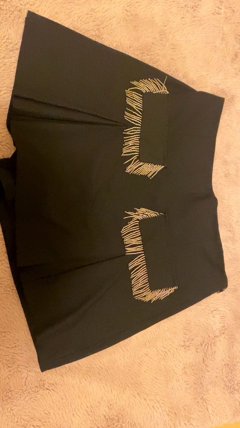 ZARA Black Beaded Skort - photo 4