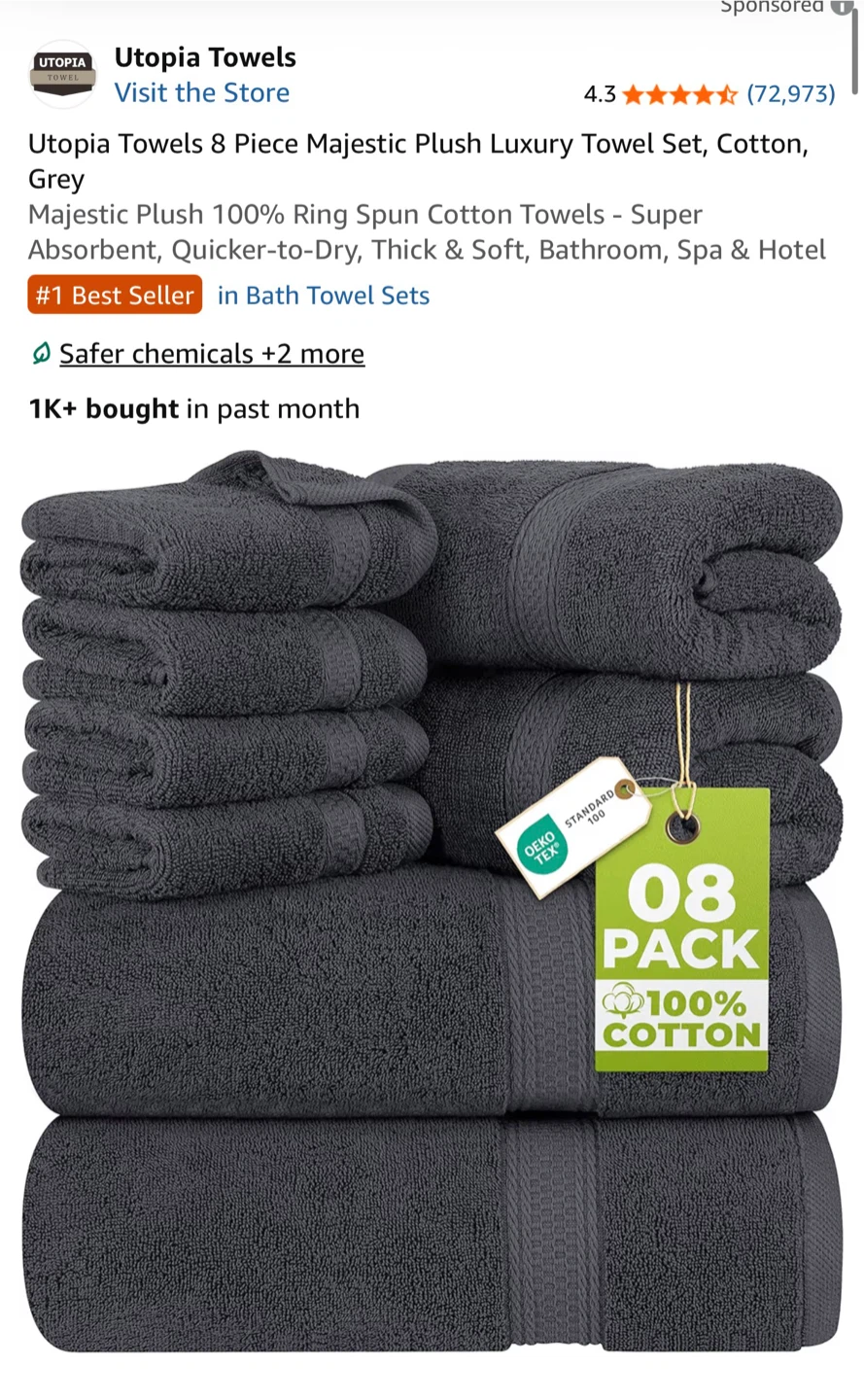 Utopia 8 piece Towel Set - photo 2
