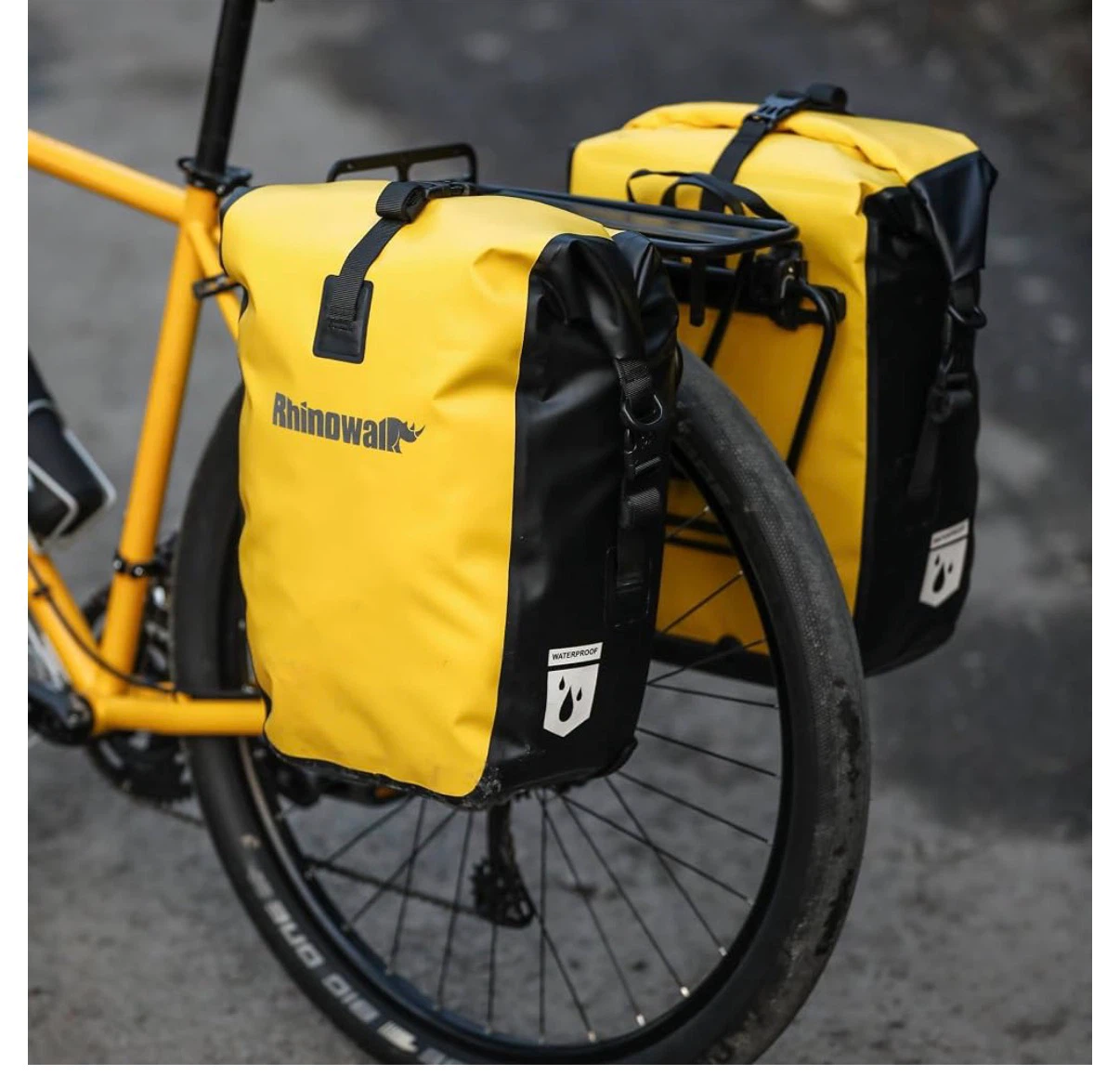 New Rhinowalk 25L Waterproof Yellow Bag for Bicycle Cargo Rack - photo 5