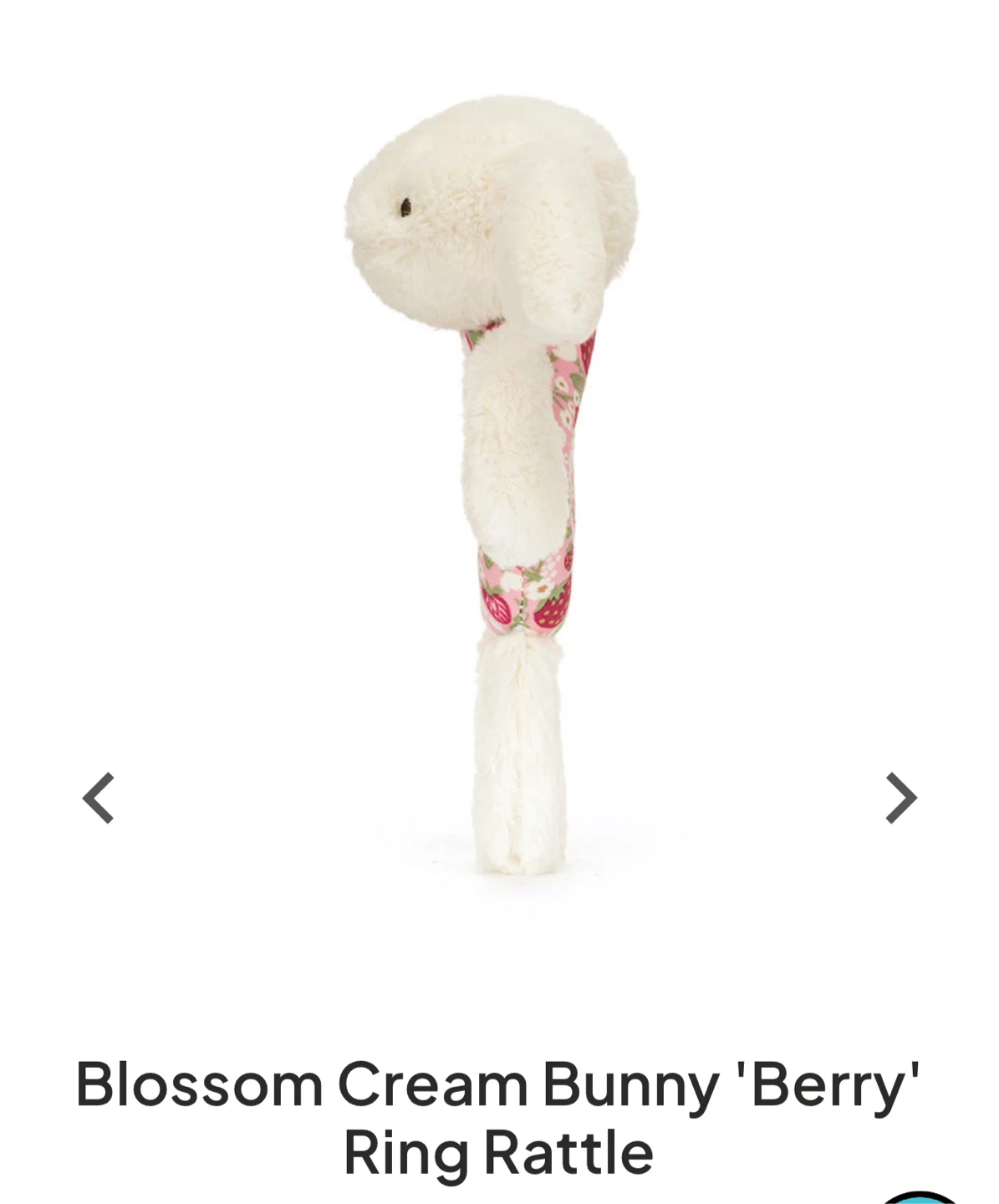 Baby Jellycat Blossom Cream Bunny 'Berry' Ring Rattle - photo 3