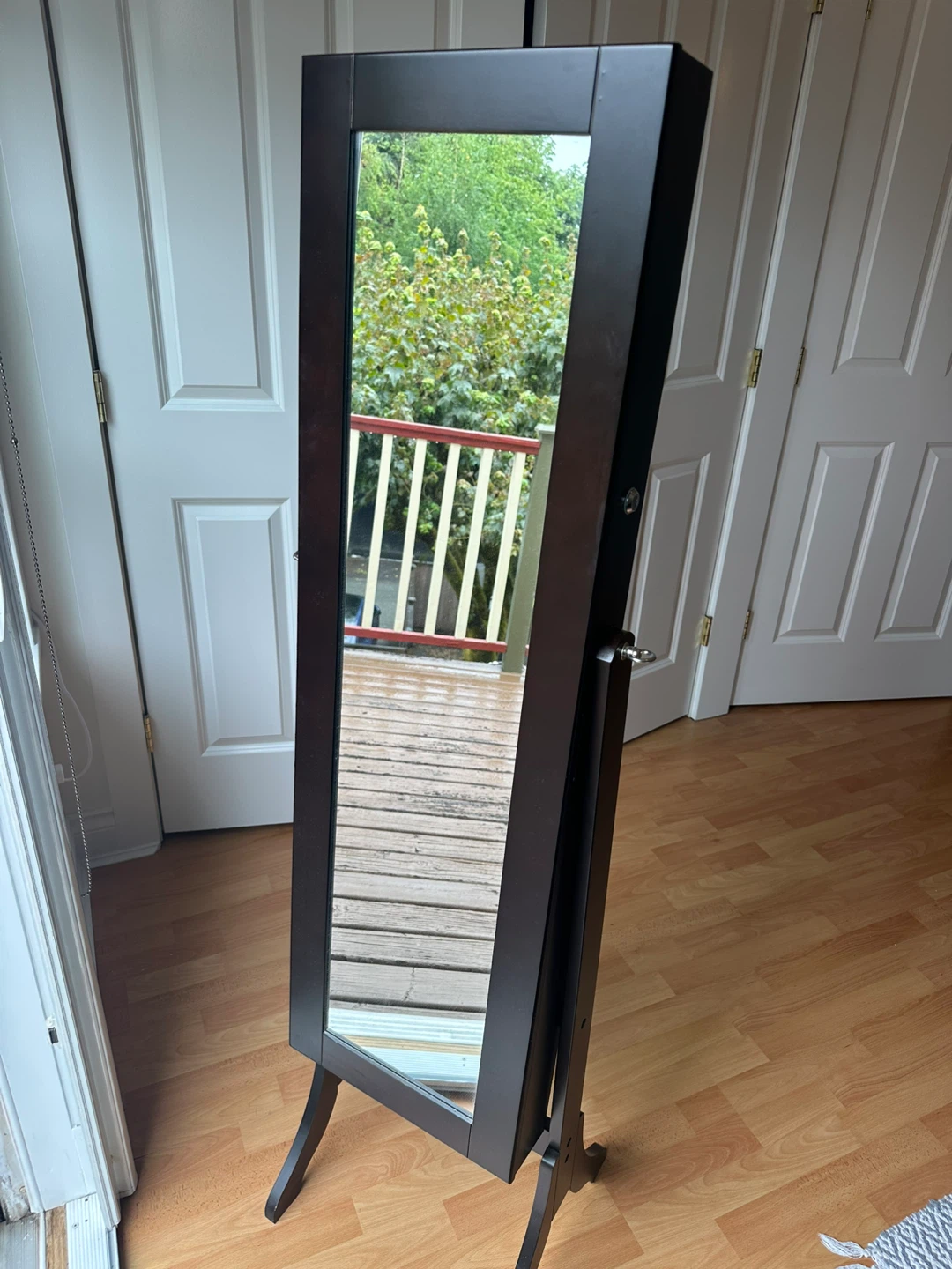 Standing Jewelry Armoire with Full-Length Mirror