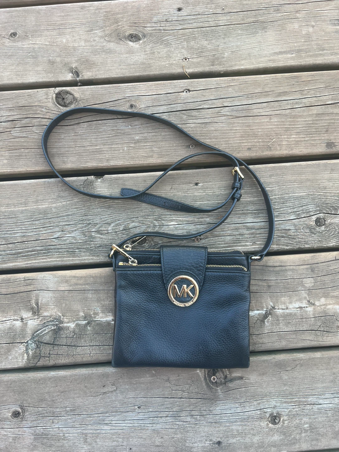 Michael Kors Black Leather Crossbody Bag