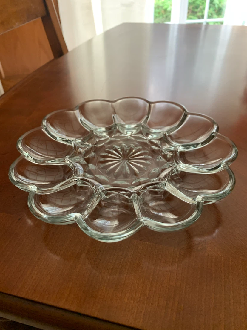 Clear Glass Deviled Egg Plate