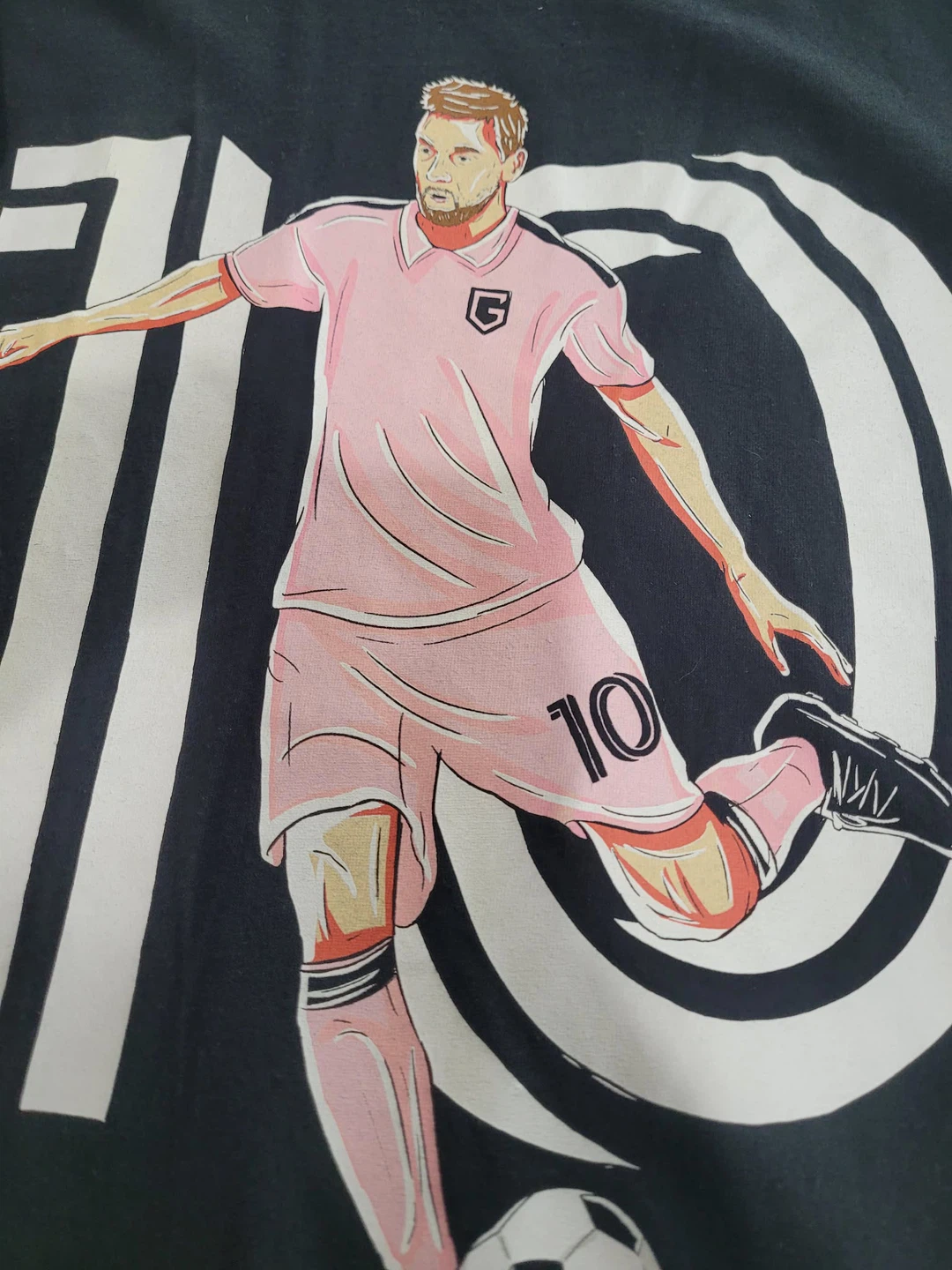 Game Garment Soccer Messi 10 Graphic T-Shirt Miami Men's Size L - photo 5