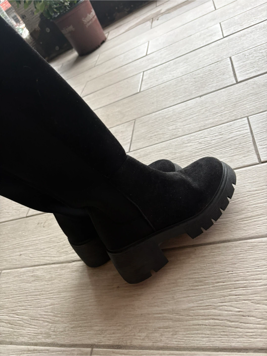 Black Over-the-Knee Boots with Chunky Soles - photo 2