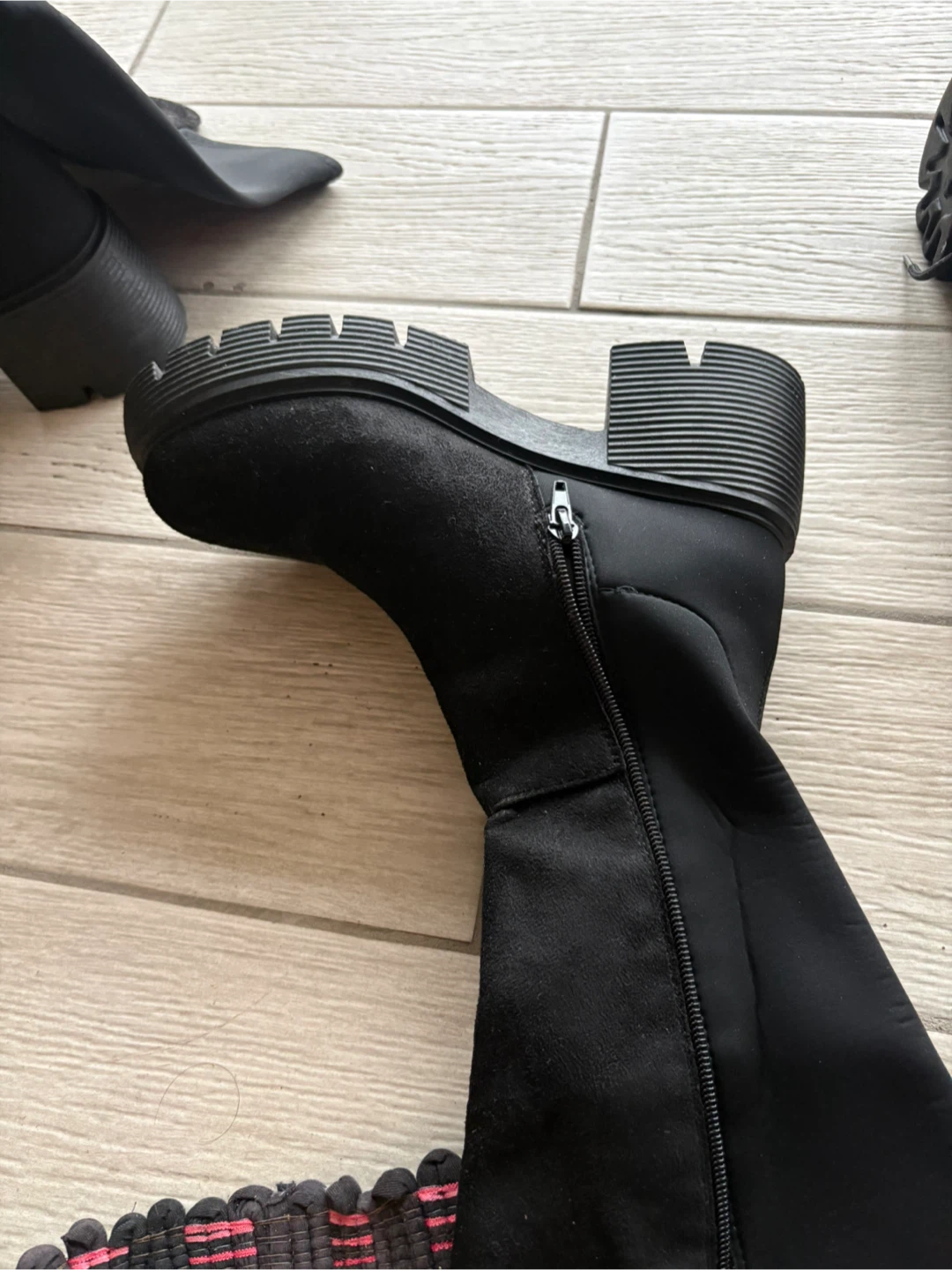 Black Over-the-Knee Boots with Chunky Soles - photo 5
