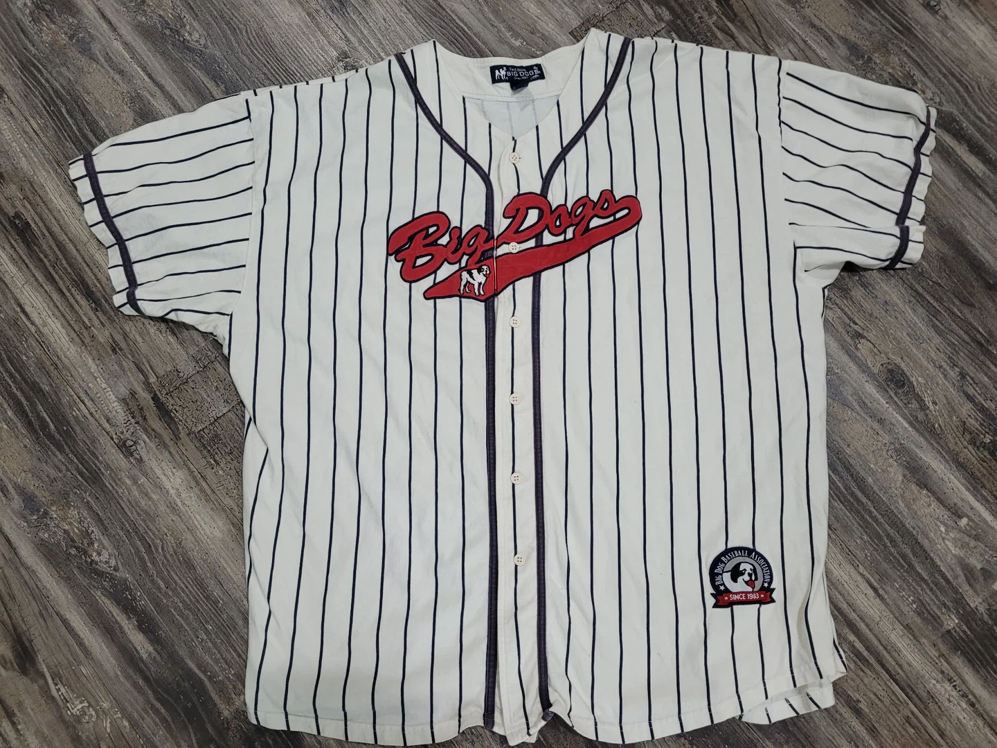 Vintage Big Dogs button up Baseball Jersey Size 4XL